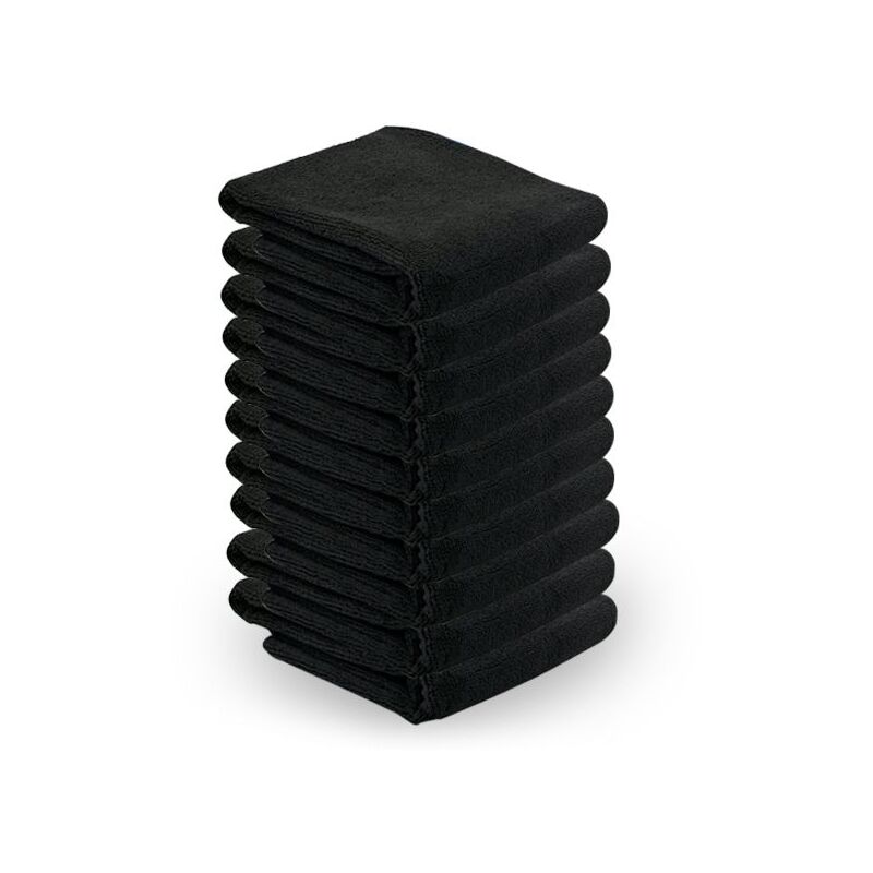 Serviette microfibre 73 x 40 cm 10 pcs noir