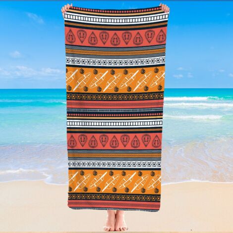 Serviette microfibre bohème voyage, motifs géométriques, séchage rapide