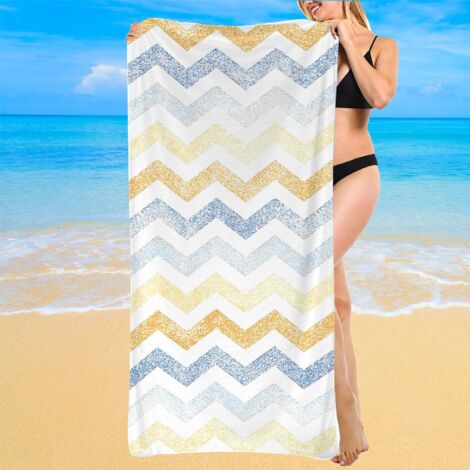 Serviette microfibre rayée, séchage rapide, pour plage, sport, spa
