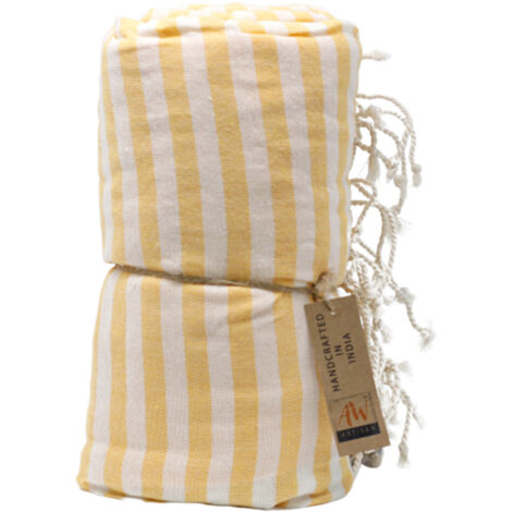 Serviette Pario en Coton - 100x180 cm - Jaune Soleil- Vendu par 1