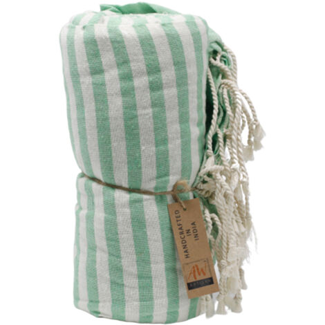 Serviette Pario en Coton - 100x180 cm - Vert Pique-Nique- Vendu par 1