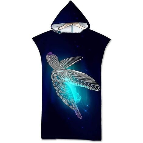 Serviette Poncho de Plage en Microfibre avec Capuche, Peignoir de Surf et Natation à Séchage Rapide, Modèle 16