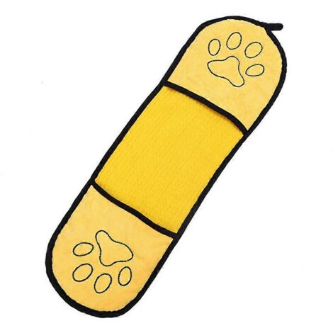 Serviette pour animaux à séchage rapide pour chiens et chats - 62 x 23 cm, jaune
