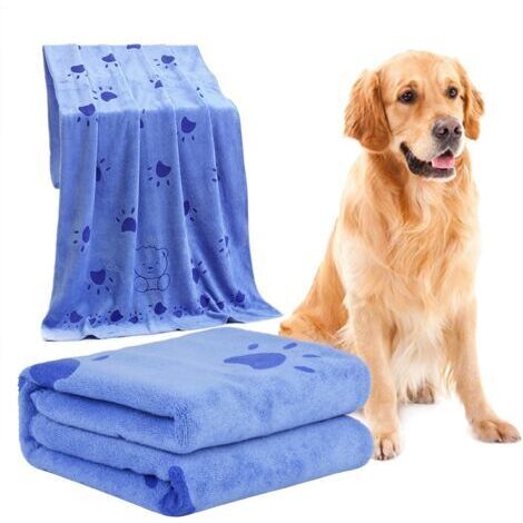 Serviette pour Chien, Serviette de Bain en Microfibre à Séchage Rapide pour Chien, Serviettes de Séchage pour Chien, Serviette de Bain pour Chien Ultra Absorbante pour Chiens et Chiots-bleu