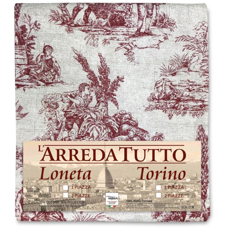 Serviette pour Meubles Grand Foulard Couvre-lit Canapé Tissu LONETA des Toiles de Jouy 1 PLACE