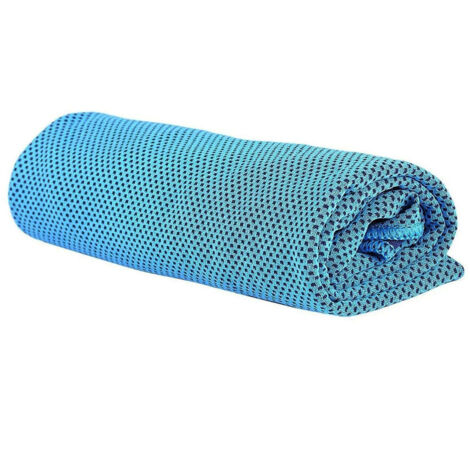 Serviette rafraîchissante à séchage rapide en fibres de polyester, design en maille, idéale pour les sportifs.