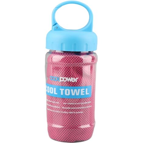 Serviette Rafraîchissante Polyester Magenta 100x30cm - Effet Respirant Absorbant Sport Yoga Gym