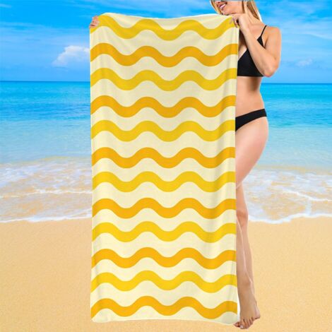 Serviette rayée en microfibre, séchage rapide, compacte, facile à transporter