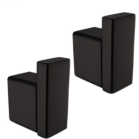 Serviette/Robe Crochet Vêtements Chapeau Crochets Pour Salle de Bains Garage cuisine Hôtel Porte SUS 304 Acier Inoxydable 2 Pack Wall Mount, Finition Noire Mate, N1001BK