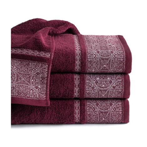 Serviette Sofia 70x140 bordeaux 500g 100% coton