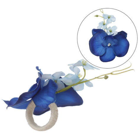 Serviettenring mit Kunstblumenmuster, dekoratives Champagner-Design – Durchmesser 4,5 cm