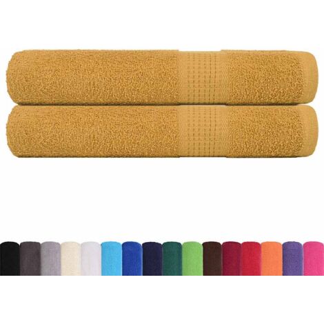 Serviettes 2 pcs doré 100x200 cm 360 g/m² 100% coton CFW655686