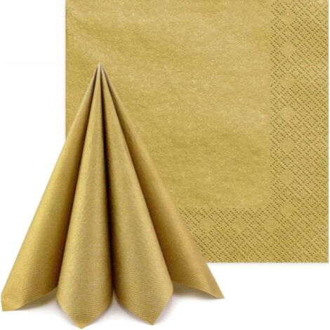 Serviettes 3 plis, 20 pièces, or (Vieux Or)