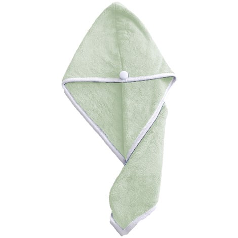 Serviettes à cheveux pour femmes, bonnet de serviette de tête, enveloppe de serviette en turban pour cheveux longs bouclés anti-frisottis, 1 paquet vert clair