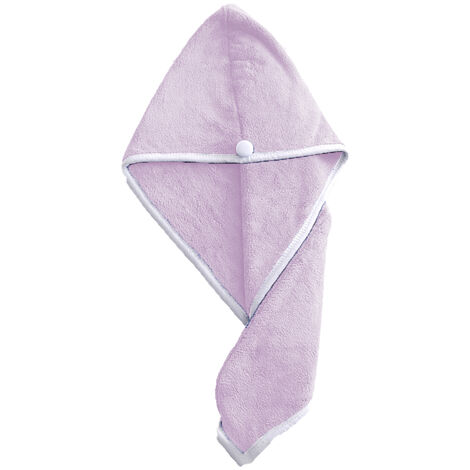 Serviettes à cheveux pour femmes, bonnet de serviette de tête, enveloppe de serviette en turban pour cheveux longs bouclés anti-frisottis, 1 paquet violet clair