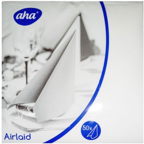 Serviettes Airlaid 40x40 cm en tissu non tissé blanc, lot de 50