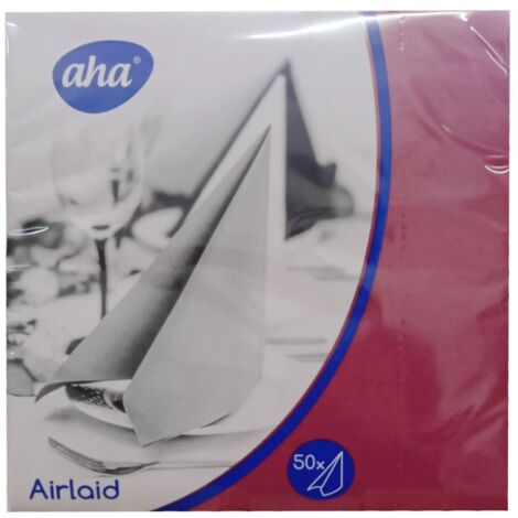 Serviettes Airlaid 40x40 cm non tissées bordeaux, lot de 50