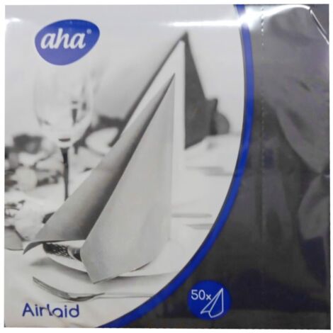 Serviettes Airlaid 40x40 cm non tissées noires, lot de 50