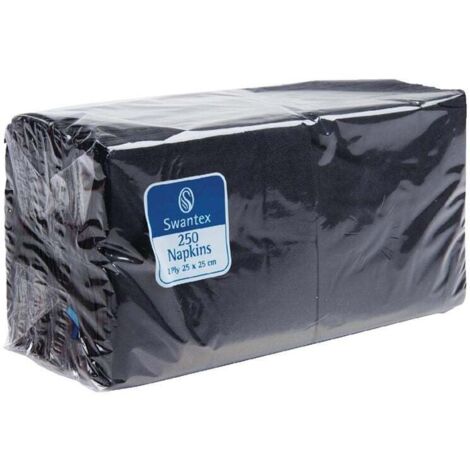 Serviettes cocktail noires 250 mm - Katrin - Carton de 2000