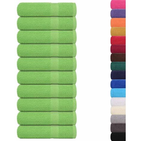 Serviettes de bain 10 pcs，Serviette de douche vert pomme 100x150 cm 100% coton CFW647649