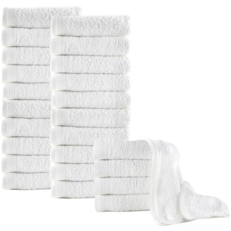 Serviettes pour Invités Coton 25 pcs 350 g/m² Blanc 30x30 cm