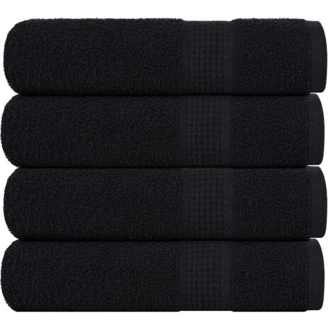 Serviettes De Bain 4 Pcs | Serviette De Douche Anthracite 100x150 Cm 100% Coton CFW732706 | Leroy Merlin
