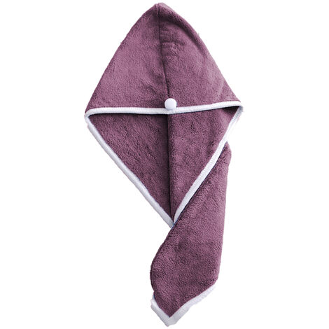 Serviettes de cheveux pour femmes, bonnet de serviette de tête, enveloppe de serviette de turban de cheveux pour cheveux longs bouclés anti-frisottis, 1 paquet violet foncé