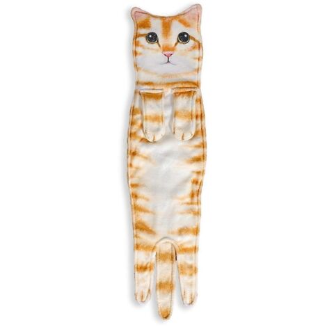Serviettes de cuisine et de salle de bain motif chat rigolo ---