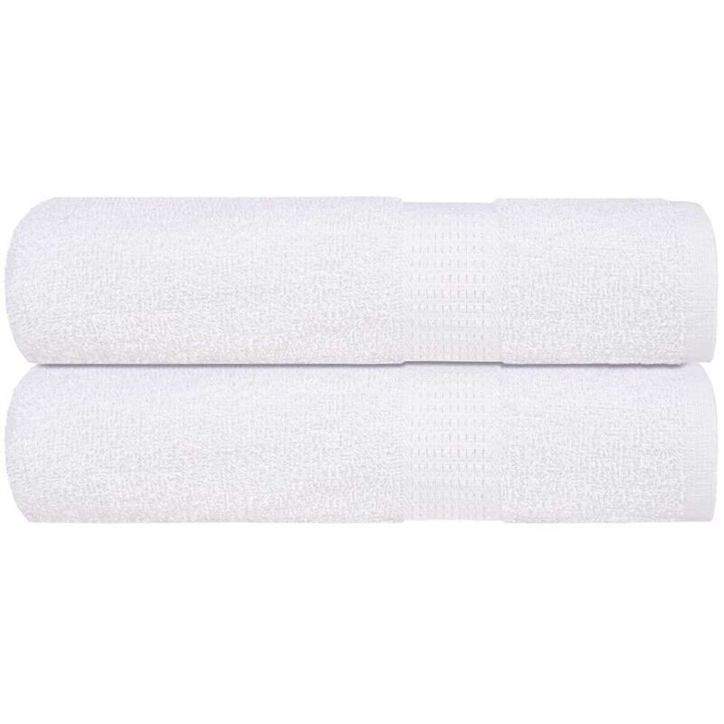 Serviettes de douche 2 pcs blanc 70x140 cm 360 g/m² 100% coton