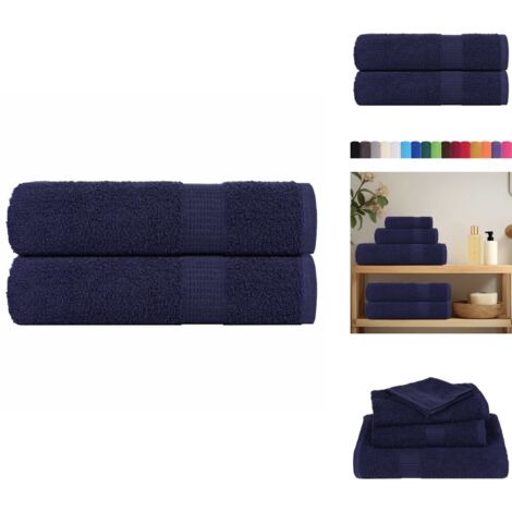 Serviettes de douche 2 pcs bleu marine 70x140 cm 100% coton - Serviette De Douche - Serviettes De Douche - Serviette - Serviette De Bain