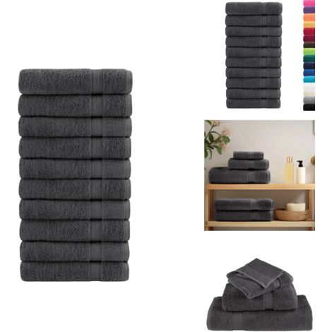 Serviettes de douche de qualité sup. SOLUND 10 pcs anthracite - Serviettes De Bain - Serviettes De Toilette - Serviettes En Coton - Serviettes Douces - Serviettes Absorbantes