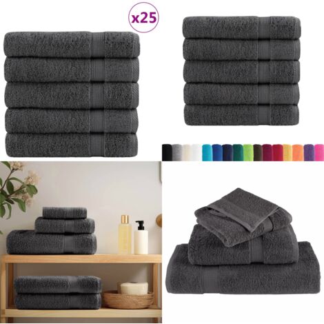 Serviettes de douche de qualité sup. SOLUND 25 pcs anthracite - Serviettes De Bain - Serviettes De Toilette - Serviettes En Coton - Serviettes Douces - Serviettes Absorbantes - Home & Living