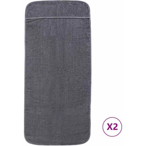 Serviettes de plage 2 pcs anthracite 60x135 cm tissu 400 GSM CFW746006