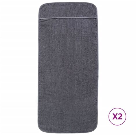 Serviettes de plage 2 pcs anthracite 75x200 cm tissu 400 GSM CFW240963