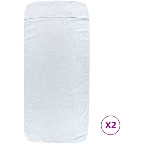 Serviettes de plage 2 pcs blanc 60x135 cm tissu 400 GSM CFW175132