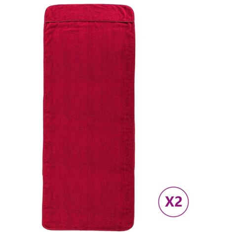 Serviettes de plage 2 pcs bordeaux 75x200 cm tissu 400 GSM CFW519710