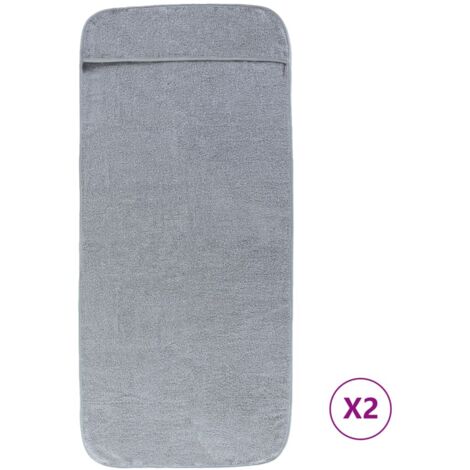 Serviettes de plage 2 pcs gris 60x135 cm tissu 400 GSM CFW221635