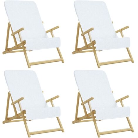 Serviettes de plage 4 pcs blanc 60x135 cm tissu 400 GSM CFW142245