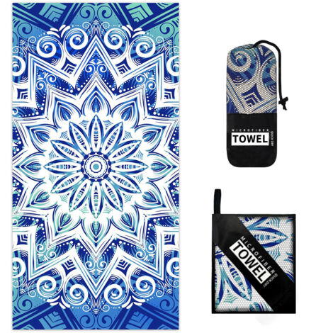 Serviettes de plage en microfibre imprimées, absorbantes, disponibles en plusieurs tailles et modèles. Idéales pour le surf.