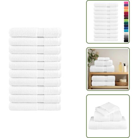Serviettes de qualité supérieure SOLUND 10 pcs blanc 600 g/m² - Serviettes De Bain - Serviettes Blanches - Serviettes En Coton - Serviettes Moelleuses - Serviettes Absorbantes