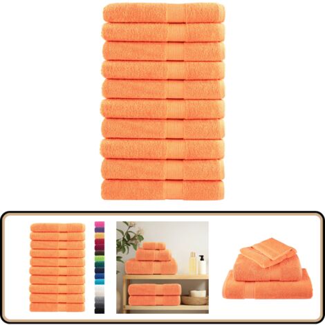 Serviettes de qualité supérieure SOLUND 10 pcs orange 600 g/m² - Serviettes De Bain - Serviettes De Plage - Serviettes En Coton - Serviettes Douces - Serviettes Absorbantes