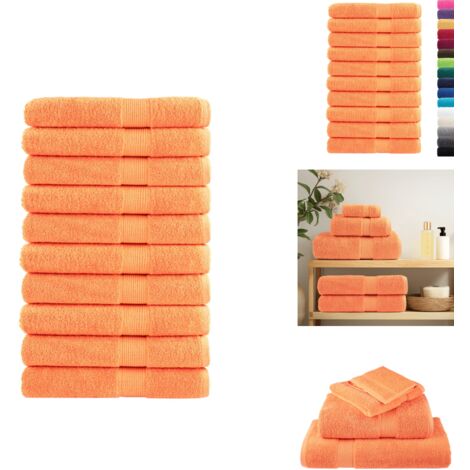 Serviettes de qualité supérieure SOLUND 10 pcs orange 600 g/m² - Serviettes De Bain - Serviettes De Plage - Serviettes En Coton - Serviettes Douces - Serviettes Absorbantes