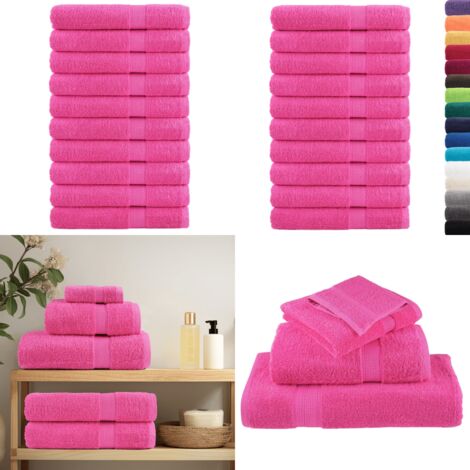 Serviettes de qualité supérieure SOLUND 10 pcs rose 600 g/m² - Serviettes De Bain - Serviettes De Plage - Serviettes Roses - Serviettes Coton - Serviettes Douces - Home & Living