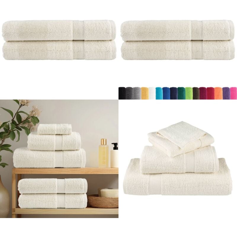 Vidaxl - Serviettes de qualité supérieure solund 2 pcs crème 600 g/m² - Serviettes De Bain - Serviettes De Plage - Serviettes Moelleuses - Serviettes