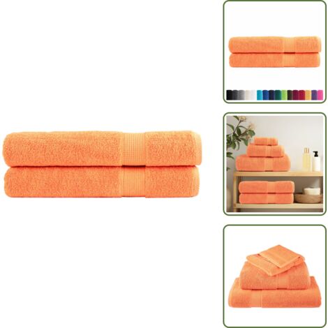 Serviettes de qualité supérieure SOLUND 2 pcs orange 600 g/m² - Serviettes De Bain - Serviettes De Plage - Serviettes En Coton - Serviettes Douces - Serviettes Absorbantes