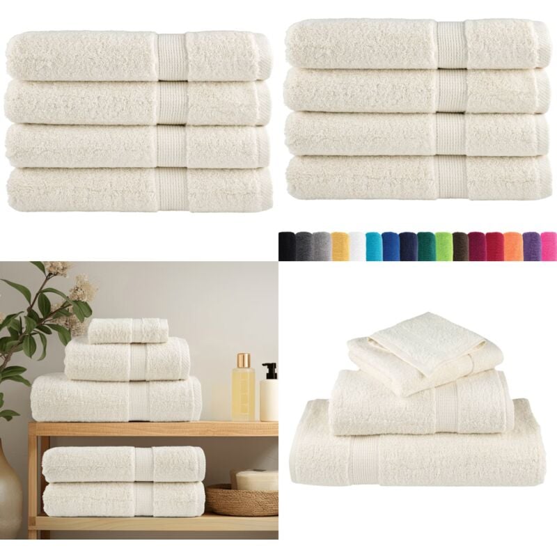 Serviettes de qualité supérieure SOLUND 4 pcs crème 600 g/m² - Serviettes De Bain - Serviettes De Plage - Serviettes Moelleuses - Serviettes Coton