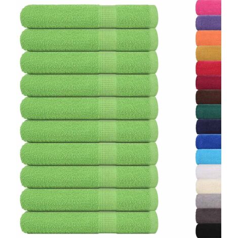 Serviettes de sauna 10 pcs vert pomme 80x200 cm 100% coton CFW893716