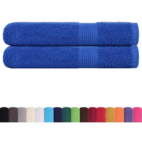 Serviettes de sauna 2 pcs bleu 80x200 cm 360 g/m² 100% coton CFW780970