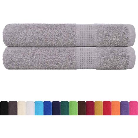 Serviettes de sauna 2 pcs gris 80x200 cm 360 g/m² 100% coton CFW619416