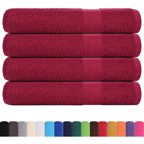 Serviettes de sauna 4 pcs bordeaux 80x200cm 360 g/m² 100% coton CFW578282